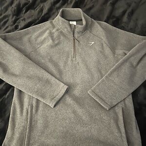 Gymshark Men's Zip-Up Sweater in Gray